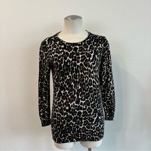 J Crew Merino Wool Tippi Sweater in leopard print 482